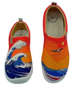 HD HUSHDAS (Wave 06)Painted Canvas Slip On Walking Shoes Lightweight Casual Running Sneakers