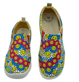 HD HUSHDAS (Heart 08)Painted Canvas shoes Slip On Walking Shoes Lightweight Casual Running Sneakers