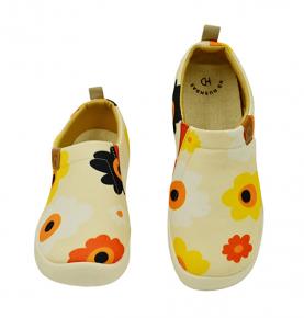 HD HUSHDAS （Flower 09)Painted Canvas Slip On Walking Shoes Lightweight Casual Running Sneakers